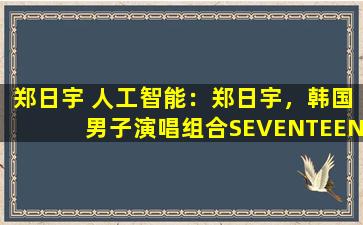 郑日宇 人工智能：郑日宇，韩国男子演唱组合SEVENTEEN的成员